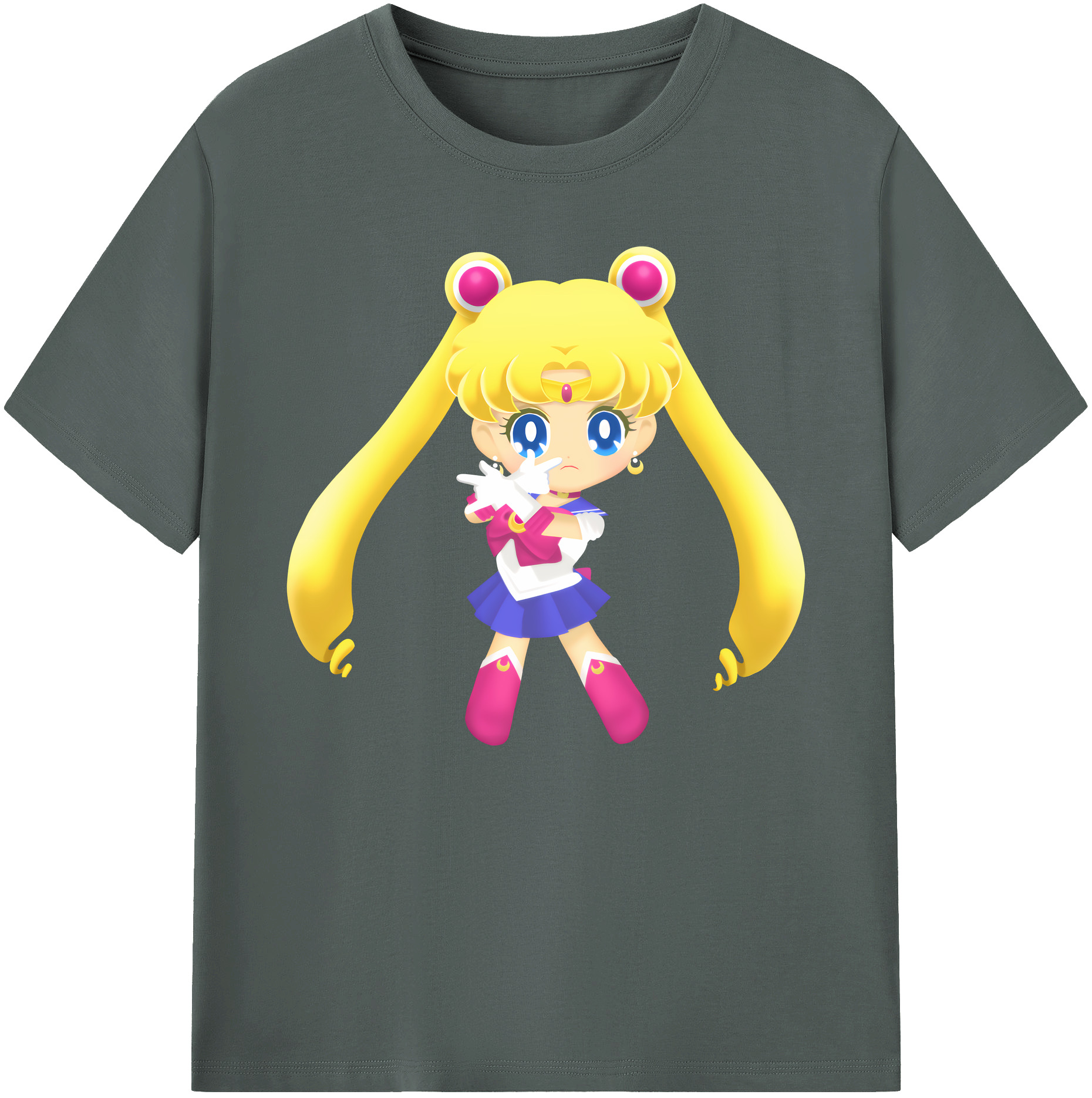 （画像用） 美少女戦士セーラームーン 月野 うさぎ つきの うさぎ Sailor Moon Tsukino Usagi 綿100％ メンズ半袖Tシャツ｜肌触りやわらか＆通気性